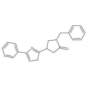 1-Benzyl-4-[3-(pyridin-3-yl)-1,2,4-oxadiazol-5-yl]pyrrolidin-2-one结构式