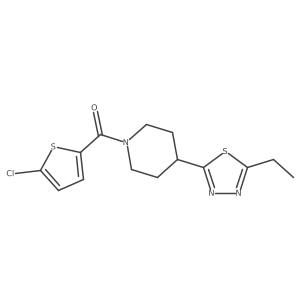 (5-Chlorothiophen-2-yl)(4-(5-ethyl-1,3,4-thiadiazol-2-yl)piperidin-1-yl)methanone结构式