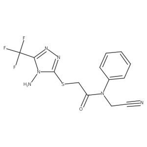 N#CCN(C(=O)CSc1nnc(C(F)(F)F)n1N)c1ccccc1结构式