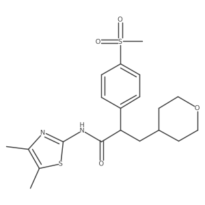 N-(4,5-Dimethylthiazol-2-yl)-2-(4-(methylsulfonyl)phenyl)-3-(tetrahydro-2H-pyran-4-yl)propanamide Structure