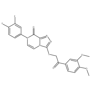 7-(3,4-difluorophenyl)-3-((2-(3,4-dimethoxyphenyl)-2-oxoethyl)thio)-[1,2,4]triazolo[4,3-a]pyrazin-8(7H)-one结构式