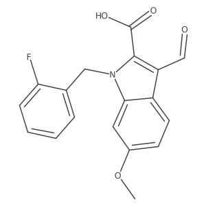 1-(2-Fluorobenzyl)-3-formyl-6-methoxy-1H-indole-2-carboxylic acid结构式