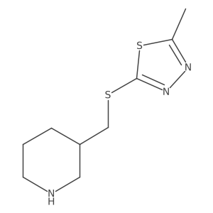 2-Methyl-5-((piperidin-3-ylmethyl)thio)-1,3,4-thiadiazole Structure