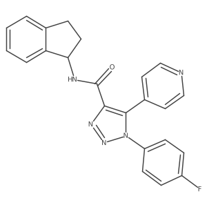 N-(2,3-dihydro-1H-inden-1-yl)-1-(4-fluorophenyl)-5-(pyridin-4-yl)-1H-1,2,3-triazole-4-carboxamide结构式