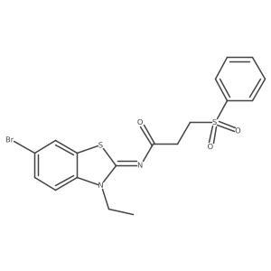 (E)-N-(6-bromo-3-ethylbenzo[d]thiazol-2(3H)-ylidene)-3-(phenylsulfonyl)propanamide Structure