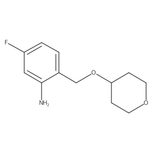 Benzenamine, 5-fluoro-2-[[(tetrahydro-2H-pyran-4-yl)oxy]methyl]- Structure