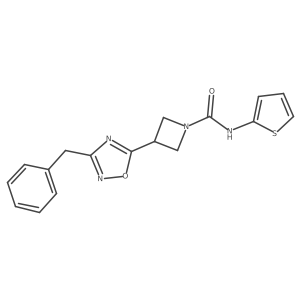 3-(3-benzyl-1,2,4-oxadiazol-5-yl)-N-(thiophen-2-yl)azetidine-1-carboxamide结构式