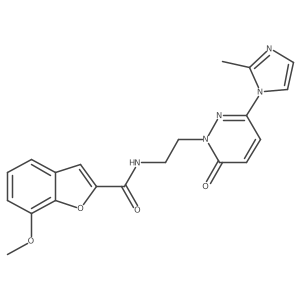 7-methoxy-N-(2-(3-(2-methyl-1H-imidazol-1-yl)-6-oxopyridazin-1(6H)-yl)ethyl)benzofuran-2-carboxamide Structure