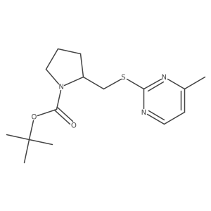 2-(4-Methyl-pyrimidin-2-ylsulfanylmethyl)-pyrrolidine-1-carboxylic acid tert-butyl ester结构式