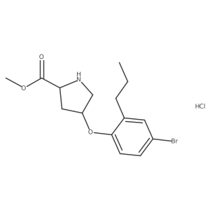 Methyl (2S,4S)-4-(4-bromo-2-propylphenoxy)-2-pyrrolidinecarboxylate hydrochloride Structure