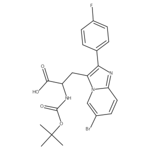 3-[6-Bromo-2-(4-fluorophenyl)imidazo[1,2-a]pyridin-3-yl]-2-(tert-butoxycarbonylamino)propanoic acid结构式