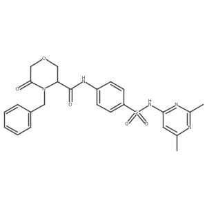 4-benzyl-N-(4-(N-(2,6-dimethylpyrimidin-4-yl)sulfamoyl)phenyl)-5-oxomorpholine-3-carboxamide结构式