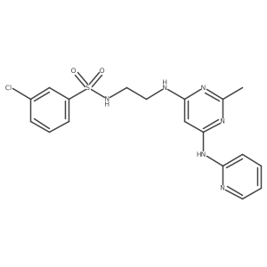 3-chloro-N-(2-((2-methyl-6-(pyridin-2-ylamino)pyrimidin-4-yl)amino)ethyl)benzenesulfonamide结构式