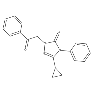 3-cyclopropyl-1-(2-oxo-2-phenylethyl)-4-phenyl-1H-1,2,4-triazol-5(4H)-one Structure