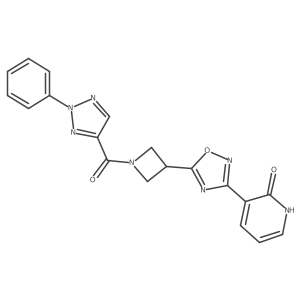 3-(5-(1-(2-phenyl-2H-1,2,3-triazole-4-carbonyl)azetidin-3-yl)-1,2,4-oxadiazol-3-yl)pyridin-2(1H)-one结构式