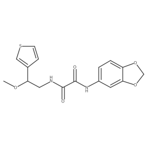 N1-(benzo[d][1,3]dioxol-5-yl)-N2-(2-methoxy-2-(thiophen-3-yl)ethyl)oxalamide结构式