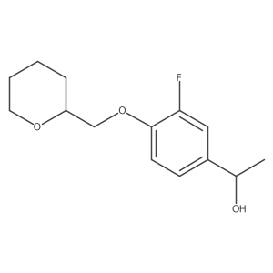 1-{3-Fluoro-4-[(oxan-2-yl)methoxy]phenyl}ethan-1-ol Structure