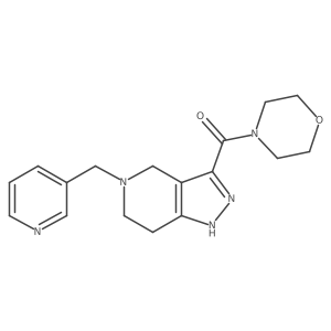 Morpholino(5-(pyridin-3-ylmethyl)-4,5,6,7-tetrahydro-1H-pyrazolo[4,3-c]pyridin-3-yl)methanone结构式