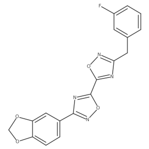 3-(1,3-Benzodioxol-5-yl)-3'-(3-fluorobenzyl)-5,5'-bi-1,2,4-oxadiazole结构式