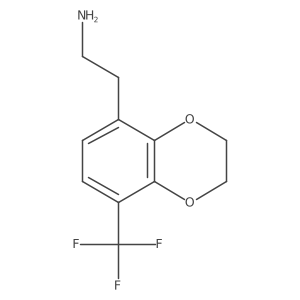 2-[8-(Trifluoromethyl)-2,3-dihydro-1,4-benzodioxin-5-yl]ethan-1-amine结构式
