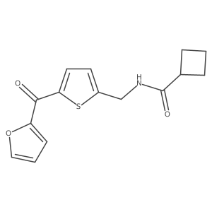 N-((5-(furan-2-carbonyl)thiophen-2-yl)methyl)cyclobutanecarboxamide Structure