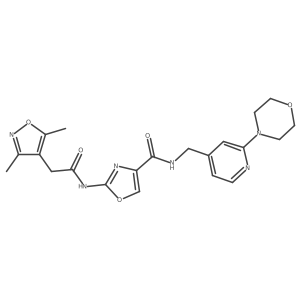 2-(2-(3,5-dimethylisoxazol-4-yl)acetamido)-N-((2-morpholinopyridin-4-yl)methyl)oxazole-4-carboxamide Structure