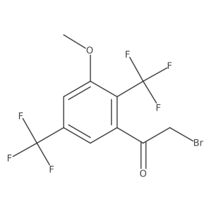 Ethanone, 2-bromo-1-[3-methoxy-2,5-bis(trifluoromethyl)phenyl]- Structure