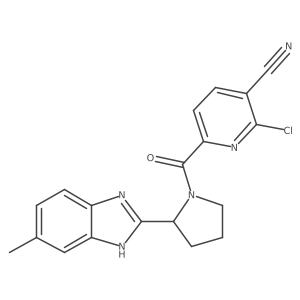 2-chloro-6-[2-(5-methyl-1H-1,3-benzodiazol-2-yl)pyrrolidine-1-carbonyl]pyridine-3-carbonitrile结构式