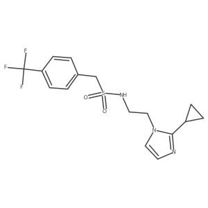 N-(2-(2-cyclopropyl-1H-imidazol-1-yl)ethyl)-1-(4-(trifluoromethyl)phenyl)methanesulfonamide结构式