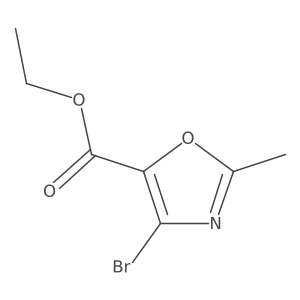 Ethyl 4-bromo-2-methyl-1,3-oxazole-5-carboxylate结构式