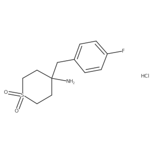 4-Amino-4-[(4-fluorophenyl)methyl]-1Lambda(6)-thiane-1,1-dione hydrochloride结构式