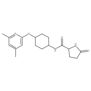 5-oxo-N-[(1r,4r)-4-[(4,6-dimethylpyrimidin-2-yl)oxy]cyclohexyl]pyrrolidine-2-carboxamide结构式