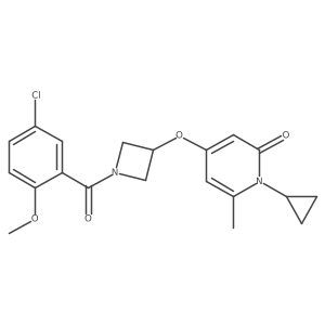 4-((1-(5-chloro-2-methoxybenzoyl)azetidin-3-yl)oxy)-1-cyclopropyl-6-methylpyridin-2(1H)-one结构式