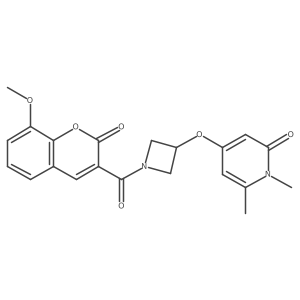4-((1-(8-methoxy-2-oxo-2H-chromene-3-carbonyl)azetidin-3-yl)oxy)-1,6-dimethylpyridin-2(1H)-one Structure