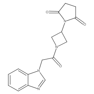 1-(1-(2-(1H-benzo[d]imidazol-1-yl)acetyl)azetidin-3-yl)pyrrolidine-2,5-dione结构式