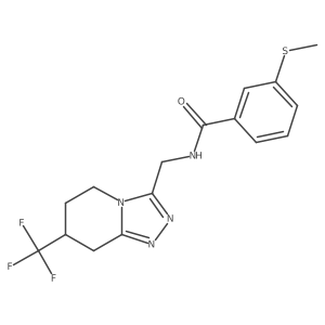 3-(methylthio)-N-((7-(trifluoromethyl)-5,6,7,8-tetrahydro-[1,2,4]triazolo[4,3-a]pyridin-3-yl)methyl)benzamide结构式