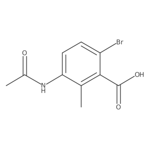 6-Bromo-3-acetamido-2-methylbenzoic acid Structure