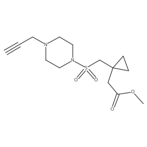 Methyl 2-[1-({[4-(prop-2-yn-1-yl)piperazin-1-yl]sulfonyl}methyl)cyclopropyl]acetate Structure