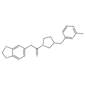 2-(2H-1,3-benzodioxol-5-yl)-1-{3-[(2-methylpyrimidin-4-yl)oxy]pyrrolidin-1-yl}ethan-1-one Structure