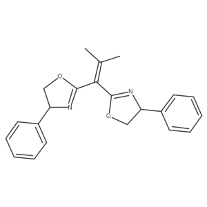 (4R,4'R)-2,2'-(2-Methylprop-1-ene-1,1-diyl)bis(4-phenyl-4,5-dihydrooxazole)结构式