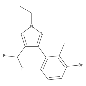 3-(3-bromo-2-methylphenyl)-4-(difluoromethyl)-1-ethyl-1H-pyrazole结构式