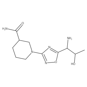 1-{5-[(1S,2R)-1-amino-2-hydroxypropyl]-1,2,4-oxadiazol-3-yl}piperidine-3-carboxamide结构式