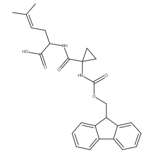 2-{[1-({[(9H-fluoren-9-yl)methoxy]carbonyl}amino)cyclopropyl]formamido}-5-methylhex-4-enoic acid结构式