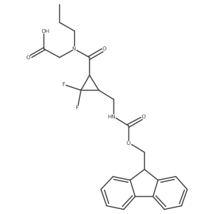 2-(1-{3-[({[(9H-fluoren-9-yl)methoxy]carbonyl}amino)methyl]-2,2-difluorocyclopropyl}-N-propylformamido)acetic acid Structure