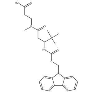 3-[3-({[(9H-fluoren-9-yl)methoxy]carbonyl}amino)-4,4,4-trifluoro-N-methylbutanamido]propanoic acid结构式