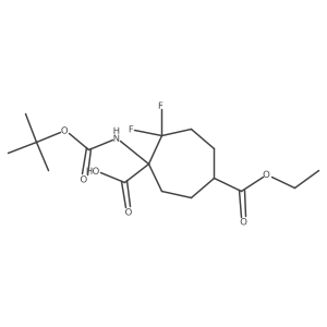 1-{[(Tert-butoxy)carbonyl]amino}-5-(ethoxycarbonyl)-2,2-difluorocycloheptane-1-carboxylic acid结构式