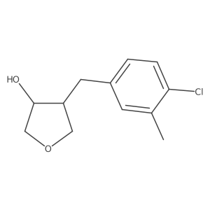 rac-(3R,4S)-4-[(4-chloro-3-methylphenyl)methyl]oxolan-3-ol结构式