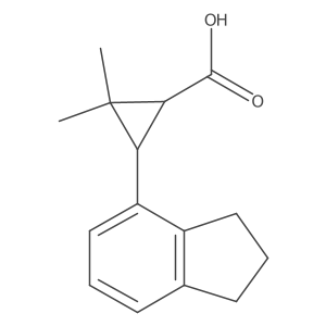 rac-(1R,3R)-3-(2,3-dihydro-1H-inden-4-yl)-2,2-dimethylcyclopropane-1-carboxylic acid Structure