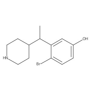 4-Bromo-3-[1-(piperidin-4-yl)ethyl]phenol结构式