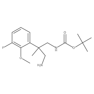 tert-butyl N-[3-amino-2-(3-fluoro-2-methoxyphenyl)-2-methylpropyl]carbamate结构式